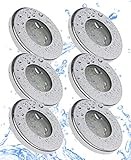 Trango 6er Set IP44 LED Badeinbaustrahler 6729IP-068MOSD aus Edelstahl poliert in Rund incl. 6x Ultra flach 3 Stufen dimmbar LED Modul nur 3cm Einbautiefe für Bad, Außen, Deckenstrahler, Einbauspot