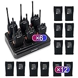 Greaval GV-8S Langstrecken-Walkie-Talkies mit 6-Wege-Mehrfachladegerät für Erwachsene, 6er-Pack wiederaufladbare Walkie-Talkies mit 12 Li-Ionen-Akkus, Zwei-Wege-Radio mit Ohrmuscheln und Mikrofon