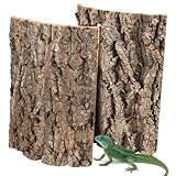 2 Stk Korkrinde Rückwand Für Terrarium Rückwand Zierkork Natürliche Baumrindenoptik Ideale Kletterfläche Rückwand 3D Hintergrund Deko Naturlook Rinde Für Reptilien Wie Gecko Bartagame Und Schildkröten