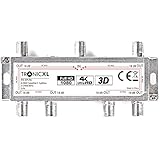 TronicXL Digitaler 6-Fach DVBT DVBT2 DVBC Antennen Kabel Fernsehen TV Verteiler Splitter HDTV 6fach Fernseher Full HD Switch 6er sechser sechsfach Weiche Umschalter F-Stecker Stammleitungsverteiler