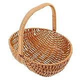 jojofuny Blumenkorb Aus Holz Klein Handgefertigt Hochzeit Groß Aufbewahrungskorb Gartenkorb Blumenstoffkorb Mädchen Rosa Mini Gewebekörbe Korb Für Blumen Dekorativ Hellbraun