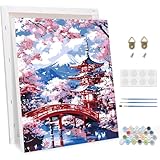 TOSTOG Malen Nach Zahlen Erwachsene mit Rahmen Kirschblüten Acrylmalerei Set DIY Handgemalt Ölgemälde Kit Paint by Numbers Adult Beginner,Hause Dekoration Verwendet Werden 30x40cm