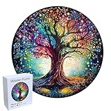 Rongxze Holzpuzzle Erwachsene, 28 x 27cm Pflanze Wooden Puzzle 192 Teile (Baum des Lebens), 3D Puzzle Holz Einzigartige Form Puzzleteile für Erwachsene und Kinder Puzzlespiel Familienspiel