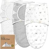 KeaBabies 3-Pack Bio-Baby-Schlafsack zum Pucken - Ergonomische Pucksack Baby 0-3 Monate, Babyschlafsack Neugeborene, Pucktuch Baby, Puck Schlafsack Baby Pucksack, Baby Wickeldecke (Nordic)