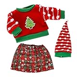 QIYUDUOLA Pullover Hut Rock Mantel für 18/16 Zoll Mädchen Puppen Winterkleidung Puppen Kleidung Zubehör