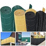 LILIIN PVC Sichtschutzmatte Sichtschutzzaun Balkon Sichtschutz Privatsphäre Wetterfest Windschutz Zaun Gartensichtschutz Zaun, für Garten, Balkon und Terrasse, mit Kabelbindern (Anthrazit, 90x300cm)