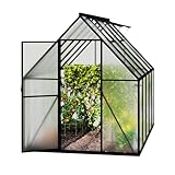 FIVMEN Gewächshaus Aluminium Gartengewächshäuser mit 6 cm Fundament und 4 mm PC Platte Treibhaus Tomatenhaus Gartenhaus UV beständig Wetterfest für Garten, 125x180x195 cm