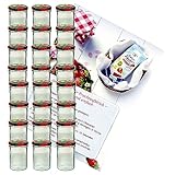MamboCat 25er 435 ml Sturzglas-Set | Einmachgläser + Twist-Off-Deckel Obst + GRATIS Rezeptheft | einkochen & konservieren | backofengeeignet