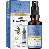 HANFAMA Hanf+Melatonin Spray - Schneller einschlafen mit dem zuckerfreien, veganen Melatonin Einschlafspray - Für 300 entspannte Nächte mit 0,5mg Melatonin hochdosiert, Einschlafhilfe Erwachsene, 30ml