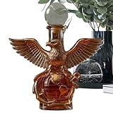 Whiskykaraffe mit Adlermotiv – Whiskykaraffe | Whiskyglaskaraffe in Adlerform | Elegante Kristallkaraffe mit Glasstopfen für Whisky, Cognac, Bourbon | Geschenkidee für Männer & Adlerliebhaber