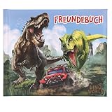 Depesche 13940 Dino World - Freundebuch mit Dinosaurier Motiv, Freundschaftsbuch mit 108 Seiten zum Eintragen und Verzieren