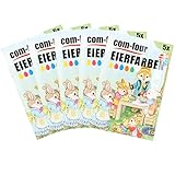 com-four® 25x Eierfarben-Pulver - Pulver zum Einfärben von Eiern - Für braune und weiße Eier geeignet (25 Stück - Pulver-Mix 1)