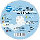 Open Office 2024 Professional auf DVD - kompatibel mit Microsoft® Office® Word® und Excel® - für Windows 11/10/8/7