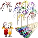 ACTOYS Cocktail Deko, 100 PCS Cocktail Feuerwerk Sticks, 23cm Cocktailspieße, Bunte Fruchtzahnstocher, Palme Cocktail Picks für Getränke, Obst, Desserts, Hochzeitsbankett, Partydekoration (Mehrfarbig)