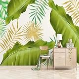 YueMingDi 3D Kreative Wohnzimmerdekoration Grüne Blätter Pflanze Sofa Wohnzimmer Tv Tapete Dekoration Wand-150Cm×105Cm