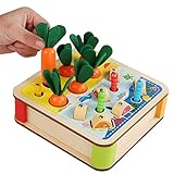 delr Magnetisches Angelspiel, Angelspielzeug zum Sammeln von Karotten | Feinmotorisches Geschicklichkeitsspiel für das Lernen im Vorschulalter aus Holz, Montessori Lernspielzeug