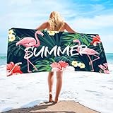 Strandtuch, Mikrofaser Handtuch, 160 x 80 cm Groß Badetuch, Strandtücher Schnell Trocknendes, Leichtes und Dünnes Tragbares Saunatuch Badehandtuch (Wird mit Aufbewahrungstasche Geliefert)