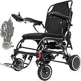 VOCIC V81 Carbon Elektrorollstuhl Faltbar Leicht-24KG,28KM Supersportwagen Rollstuhl Elektrisch mit Pannensichere Reifen für All Gelände mit Doppelbatteriedesign,Airline genehmigt,5 Jahre Garantie
