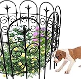 Amagabeli Garden Home 81cm(H) x328cm(L)-8 Stück Dekorative Metall Gartenzaun Beetzaun Metall Zaunelementen Gartenzäune Dekorative Zaun Metal Gartenzaun Klein Metall Teichzaun Steckzaun für Hunde