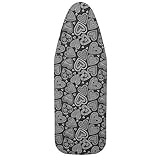 Neu Premium-Bügeltischbezug für Schnelles und Einfaches Bügeln, für Dampfbügeleisen, Schwarzes Herz, 38-45cm x 120-125cm (Größe XL)