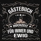 Hochzeitsgästebuch: Hochzeitsgästebuch zur Hochzeit.Alles gute dem Brautpaar ! Zum Eintragen von Glückwünsche und Fotos im Quadratischen Format. Motiv : Gold Edel Schwarz Vintage Retro Luftschlangen