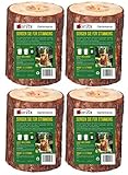 Moritz 4X Schwedenfeuer Baumfackel inkl. Anzünddocht Finnenfackel Gartenfackel Fackel Holz Partyfackel 1,5-2 Stunden Brenndauer 20cm hoch