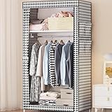 Tragbarer Faltschrank mit Kleiderstange - Stabiler Stoffkleiderschrank für Wohnzimmer Camping und Aufbewahrung - Offenes System Design Platzsparende Schranklösung