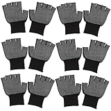 DECOMELODY 15 Paare Non Slip Nylon Arbeitshandschuhe Halbfinger Schutzhandschuhe Atmungsaktiv Robust für Präzise und Elektronikmontage Langlebig Komfortabel für Sommergebrauch