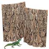 UOSIWYA 2 Stück Korkrinde, Terrarium Rückwand für Schildkröten Zubehör 30 x 20 cm Korkstücke Baumrinde Terrarium Deko Hintergrund Natürliche Baumrindenoptik für Reptilien Vögel Kletterfläche