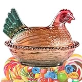 Hühnchen-Süßigkeitenteller – Geflügel-Süßigkeitenhalter, Zuckerguss-Zuckerdose in Tierform, verschleißfestes Glasgefäß für die Aufbewahrung von Vögeln