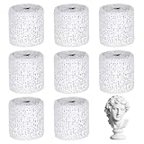 Hauojaus 8 Rollen Gipsbinden zum Basteln, Gipsbinde 5cm x 2,7m (1.97inch x 106.3inch) Weiß, Gips und Baumwolle, Schnelltrocknend für Babybauch Gipsabdruck, Modellbau, Kunstprojekte ​(Weiß