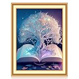 JSRQT 11CT Gestempelte Kreuzstich-Sets,DIY Cross Stitch Stickpackung Craft mit Baummuster,Handarbeiten Vorgedruckter Stickerei-Starter-Kit für Anfänger(36x46cm)