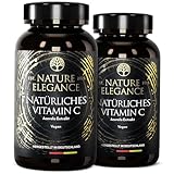 NATURE ELEGANCE Natürliches Vitamin C aus Acerola – Hochdosiert & vegan – 180 Kapseln für 6 Monate – Ohne Zusätze – Gepuffert & gut verträglich (Vitamin C | 360 Kapseln)