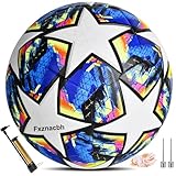 Fxznacbh Fussball Ball Fußball Fans Artikel Fussball-Liebhaber Geburtstag Geschenk Regelmäßige größe 5 Football mit Pumpe,Blau und Weiß
