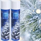 2x 300ml Schneespray Weihnachtsbaum - Schnee Spray Baum Kunstschnee Dekoschnee Spraydose Snow Foam Weihnachtsdeko Sprühschnee Deko Fake Snow Spray Fenster Weihnachten Kunstschnee Spray Tannenbaum