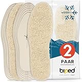 biped 2 Paar Lammwoll Einlegesohlen mit Natur Latex - Extra dick - Robuste Winter-Einlegesohlen - Isolierende Innensohlen zum Zuschneiden z2737