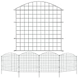 Lospitch Teichzaun Set mit Zaunelemente und Befestigungsstäben, Gartenzaun Zaun Teich, Gartenzaun Grün, Welpenauslauf, Freigehege(5x Oberbogen)