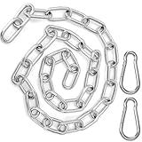 Verlängerungskette für Hängesessel, 100cm Rundstahlkette, Ketteverlängerung, 304 Edelstahlkette Boxsack Halterung, Metallkette für Hängematten Sandsäcke, mit 2 Stück M6 Karabinerhaken ( Ø 5mm)
