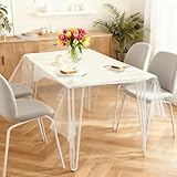 Wapasezyar Tischfolie Durchsichtig, Tischdecke Transparent, PVC Transparente Tischdecke, Wasserdicht Abwaschbar Folie Fettdicht Tischschutzfolie, Stark 0.13mm Glasklar Schutztischdecke (140x260cm)