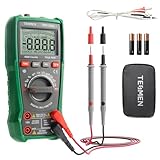 TESMEN TMM-569A Digital Multimeter TRMS 4000 Counts Ohmmeter Auto-Ranging Spannungsprüfer mit NCV DC/AC Spannung & Strom Widerstand Kontinuität Diode Kapazität Phase Temperatur Live Wire - Grün