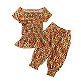 Style Dashiki Bloomer-Set, Hose, Oberteil, Baby, 1–6 Jahre, T-Shirt, Mädchen, Kinder, afrikanisch, Bohemian, Kleinkind, Mädchen, Outfits und Set, 3-teiliges Outfit, Gelb