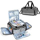 Trunab Notfalltasche Leer Grau, Tasche für Krankenschwester Tasche Rettungsdienst Große Kapazität mit Interior Division Board und Rutschfestem Boden, Home Nurse Case