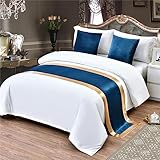 Moderner Bettläufer mit Kissen, weich, bequem, Sommer-Bettwäsche, Schal für Hotel und Heimdekoration, Queen-Size-Größe 50 x 260 + 50 x 50 cm, stilvoller Bettläufer