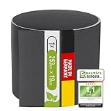 TerraUno Nachhaltige Sichtschutzstreifen für Doppelstabmatten, Polypropylen, Made in Germany, RAL 7016 Anthrazit, 1 Streifen, extra stabil, Lederoptik, Zaun Sichtschutz mit UV-Beständigkeit