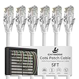 Cat6-Kabel, 152 cm, Weiß, 6 Stück
