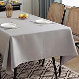 FeinKulturia Tischdecke Abwaschbar Verdickte Design Tischdecken 100x140cm Leinen-Optik Tischläufer aus Polyester Wasserabweisend mit Lotuseffekt, Tischtuch Dauerhaft Kratzfest für Wohnzimmer, Esstisch