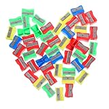 Gogogmee 50 Stück Handlicher Mini Bleistiftspitzer Teiliges Manueller Doppel Loch Anspitzer Wiederverwendbar Tragbar für Schüler und Künstler Vielseitig für Dünne und Dicke Stifte