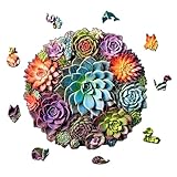 Holzpuzzle Erwachsene, Puzzle 200 Teile, Succulent Plant Holzpuzzle, Holzpuzzle Tiere für Erwachsene und Kinder, Unregelmäßige und Einzigartige Rätsel, Puzzle Erwachsene, Holzpuzzle Tierform