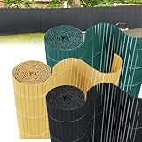 Wasserdichte PVC-Balkonzaunmatte, 160 x 500 cm, kein Bohren, Windschutz, dekoratives Bambus-Design, einfache Installation, mit Kabelbindern für Privatsphäre und Sicherheit im Freien