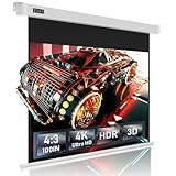 IN&VI ALR Beamer Leinwand Elektrisch Mit Fernbedienung,Projektor Leinwand 4K HD 100 Zoll Format 4:3 Projektionsleinwand,Motor Leinwand für Heimkino und Präsentation,Zur Decken-/ Wand-Montage